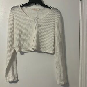 Romwe crop top size L white NWOT